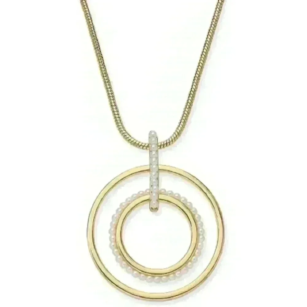 Alfani new Gold Tone Imit Pearl Orbital Necklace